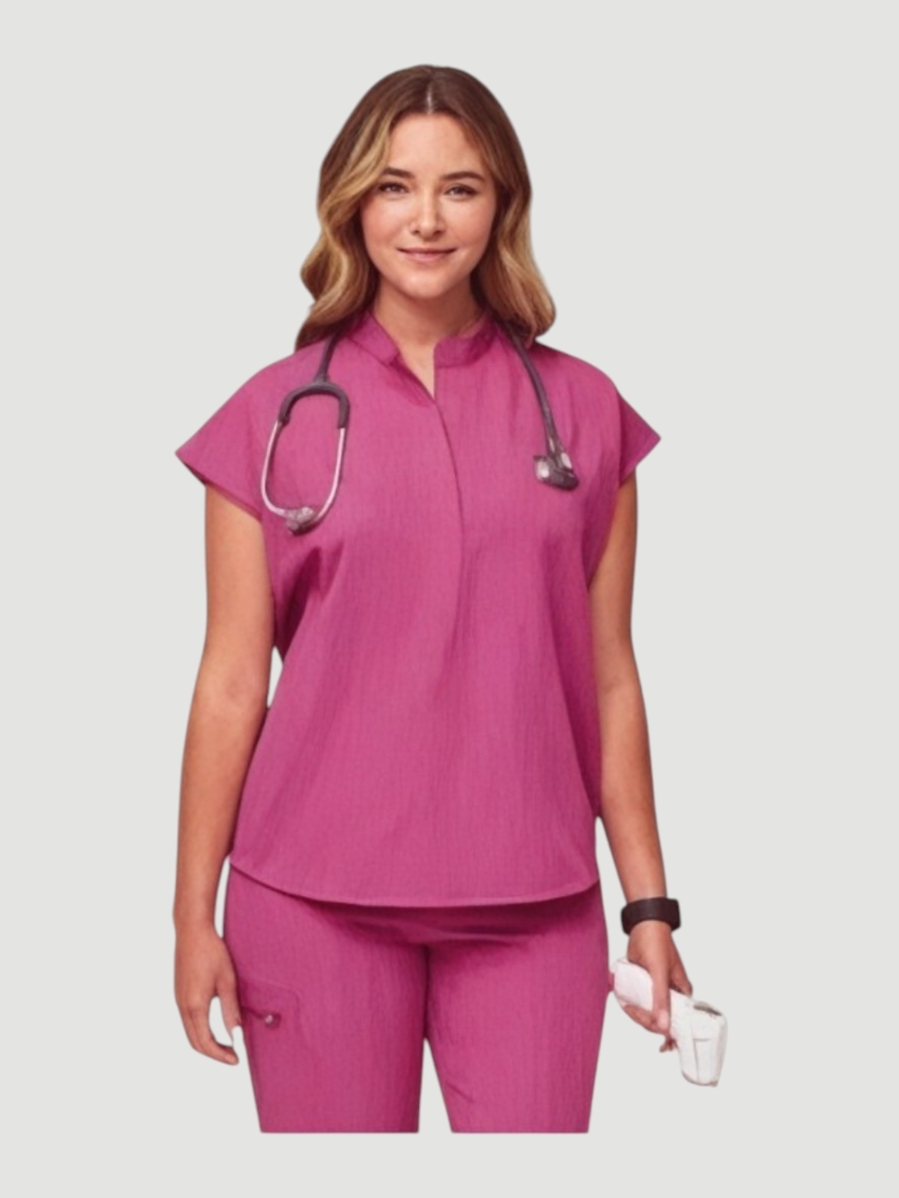 Figs Electric Orchid Rafaela Scrub Top